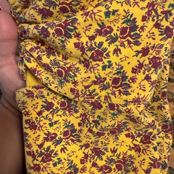 Silence + Noise Urban Outfitters Crop Tube Top Yellow Red Floral Print Small - Picture 4 of 7